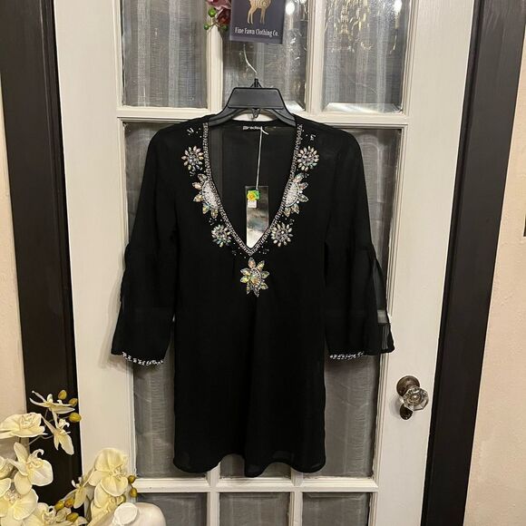 Beaded Swim Cover Up/ Top - Picture 1 of 11